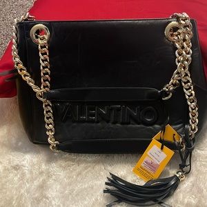 NWT MARIO VALENTINO LEATHER LARGE SHOULDER BAG TOT